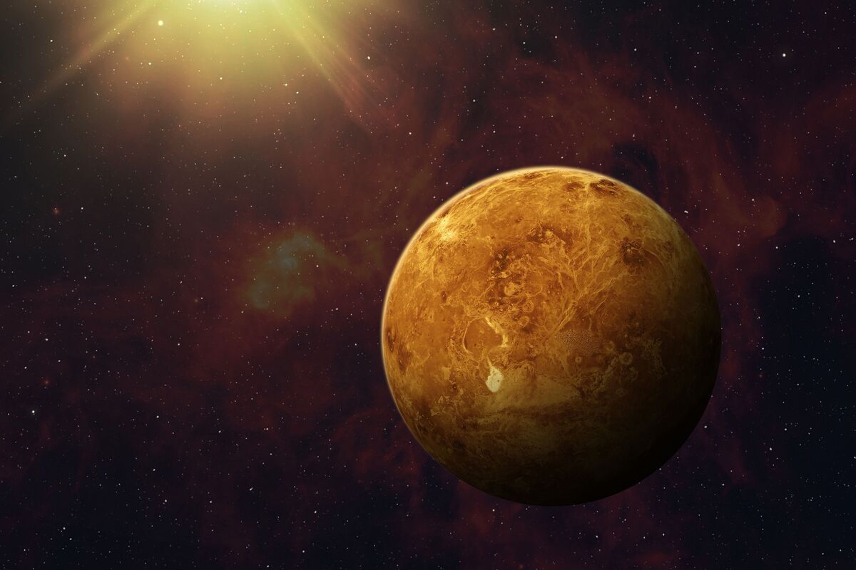 Planeta Vênus no espaço.