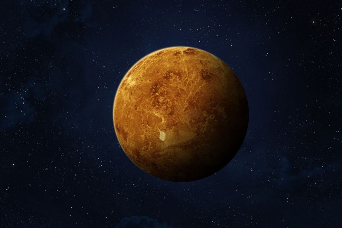 Planeta Vênus no espaço.