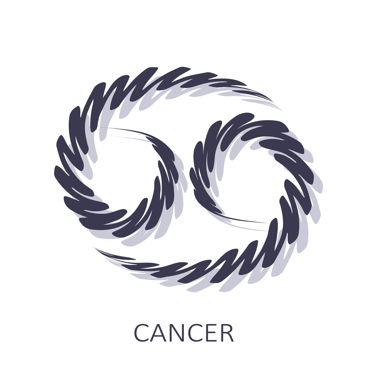 Ilustração do símbolo do signo de câncer