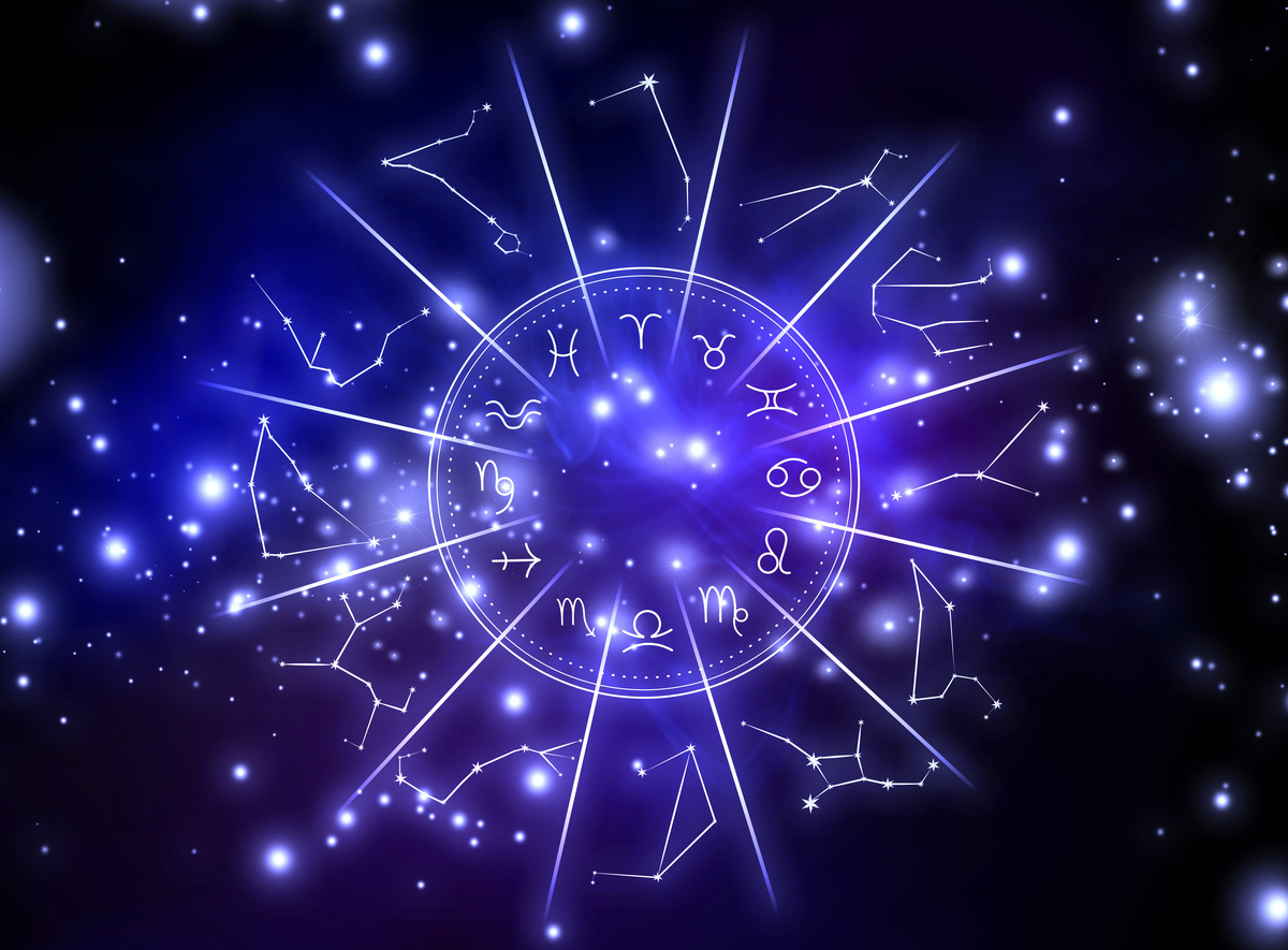 Roda do zodíaco com constelações dos signos