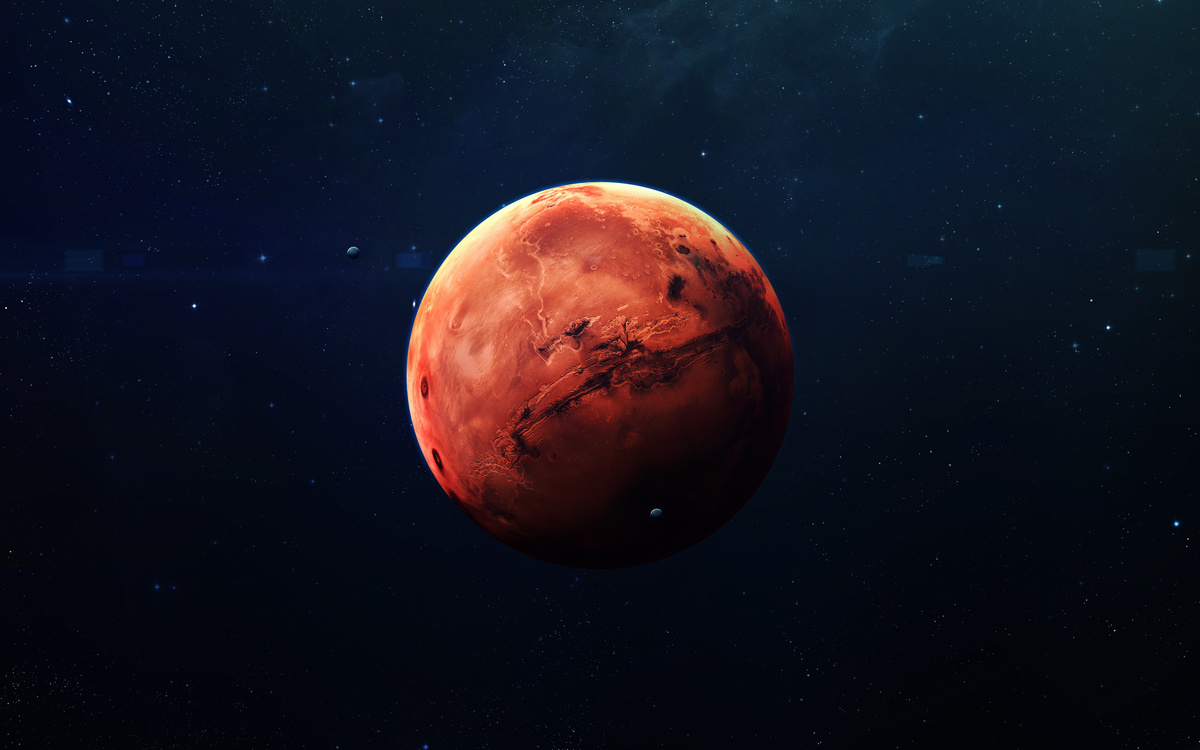 Ilustração 3D do planeta Marte