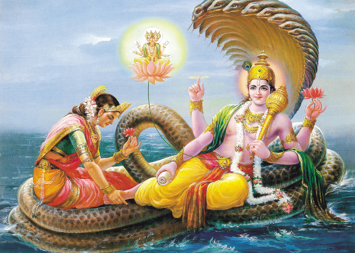 Pintura de deuses do hinduísmo.