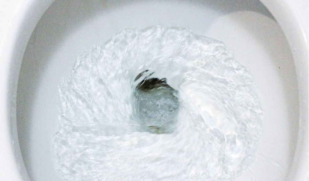 Imagem de vaso sanitário dando descarga