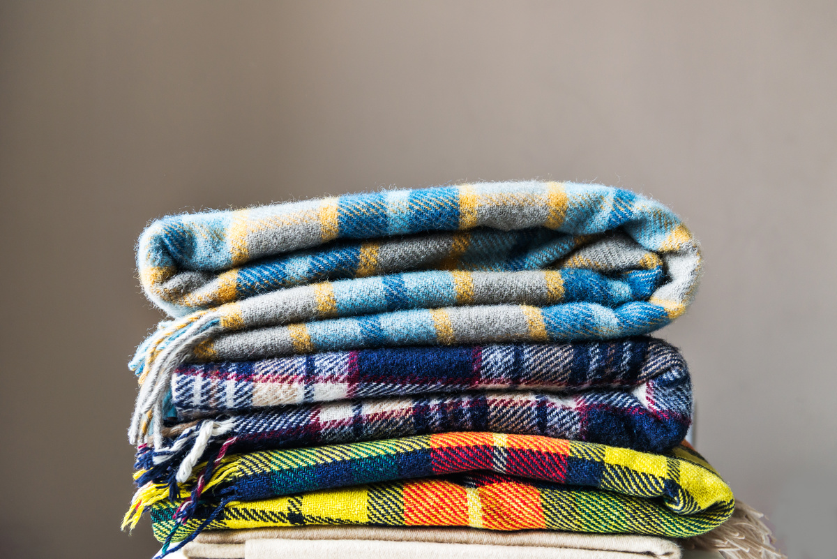 Cobertores coloridos.