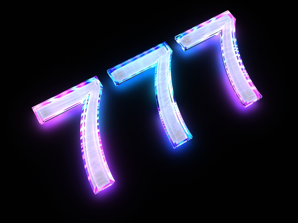 Número 777 em neon