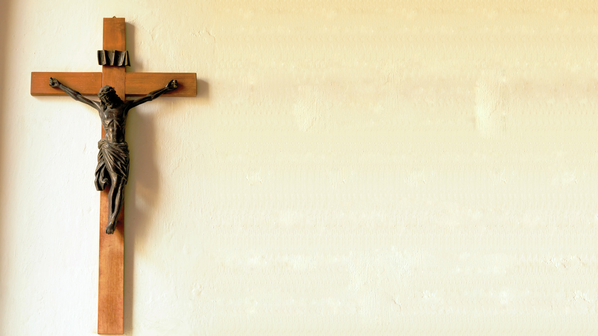 Crucifixo em uma parede.