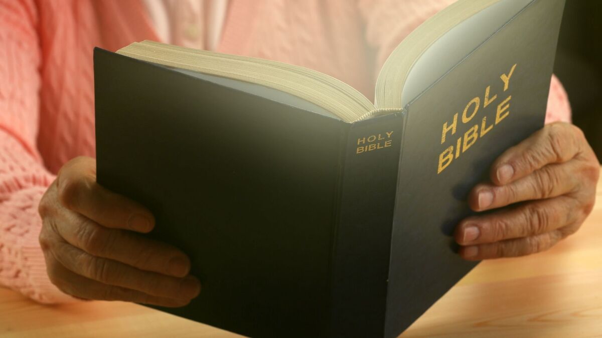 Pessoa lendo uma bíblia.