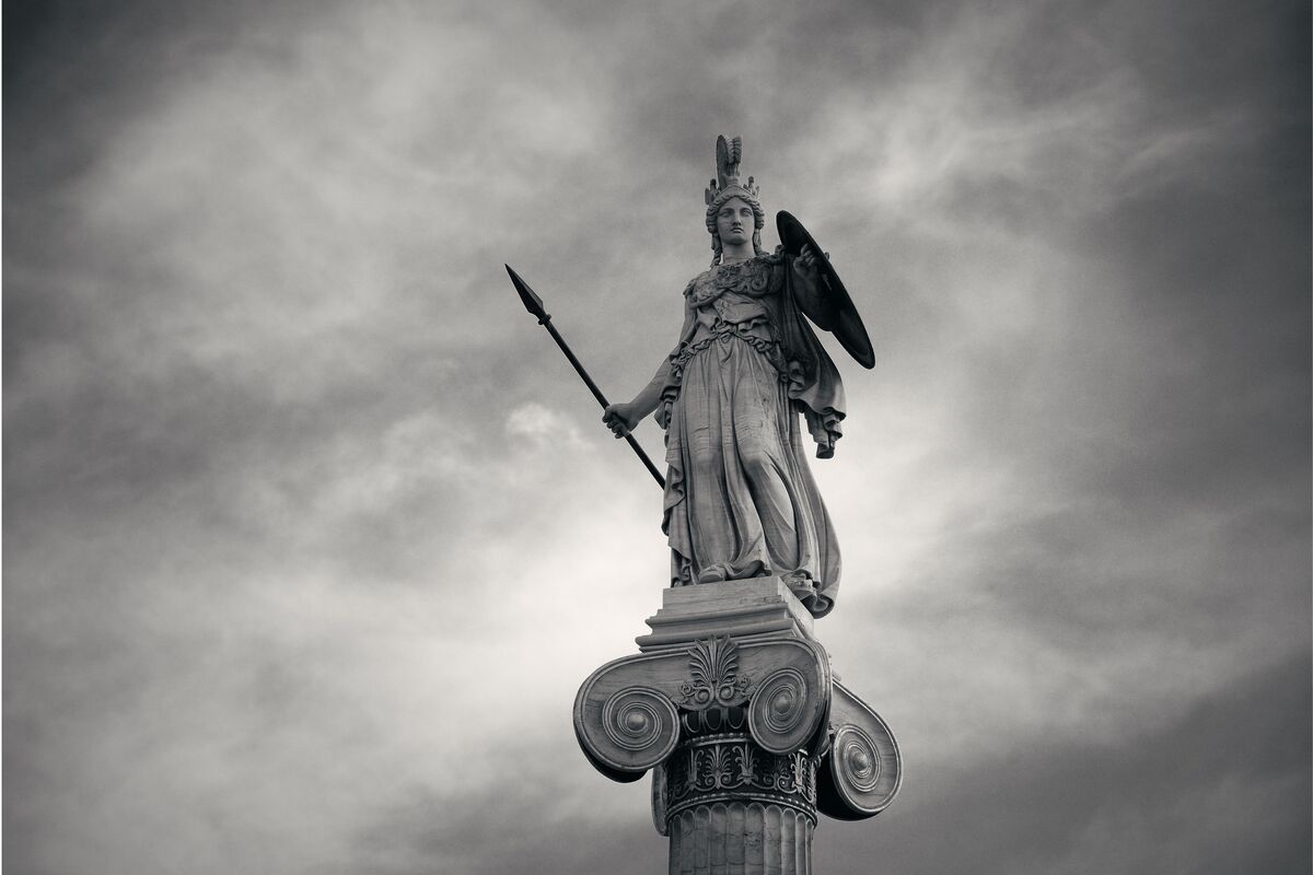 Estátua de guerreiro troiano.