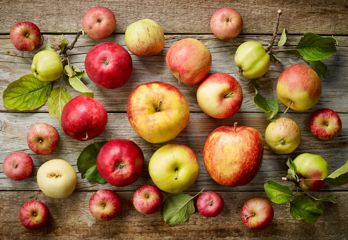 Mesa farta de maçãs