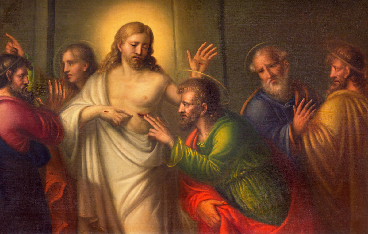 Pintura de São Tomé, Jesus e os outros apóstolos