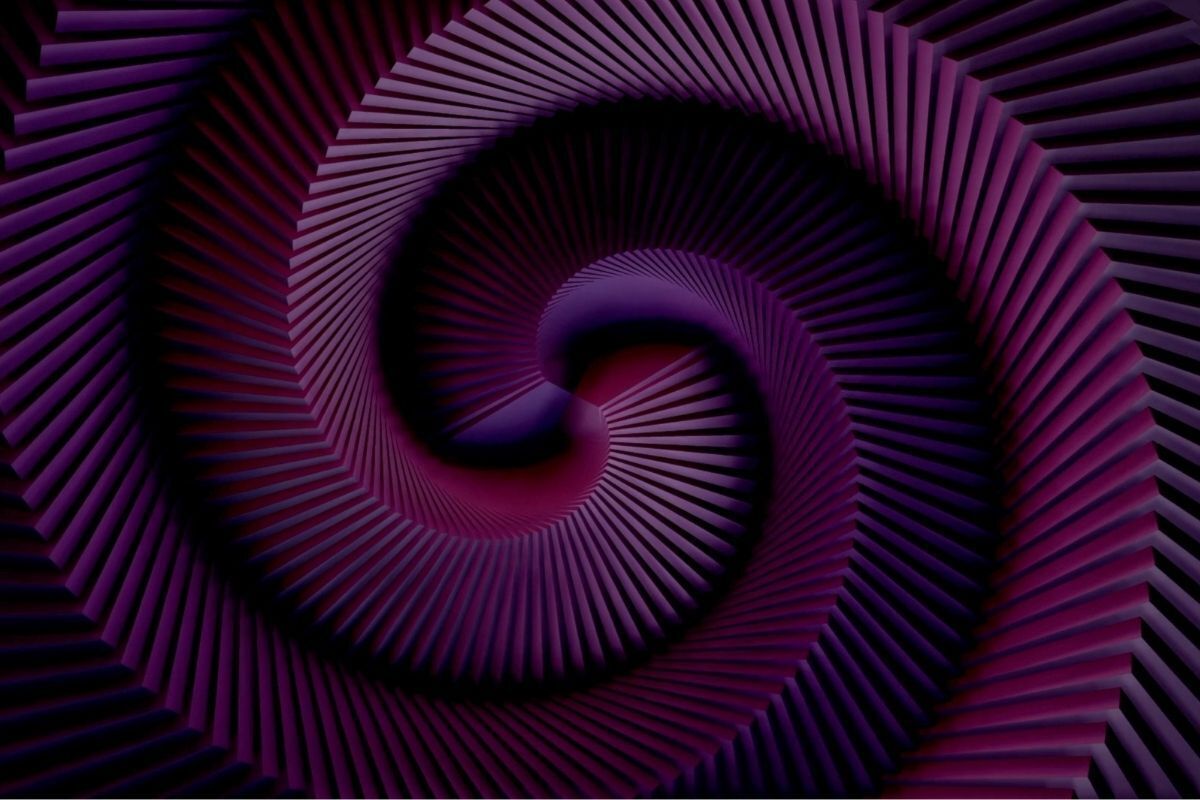 Imagem ilustrativa de um espiral roxo