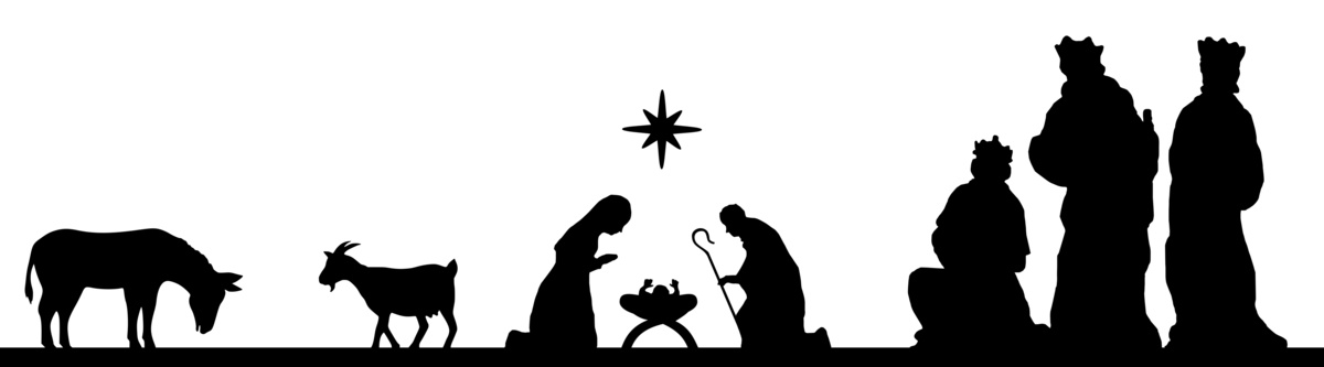 Imagem do nascimento de Jesus com os três reis magos.