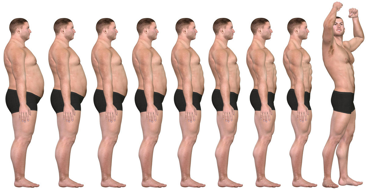 Evolução de perda de peso de um homem.