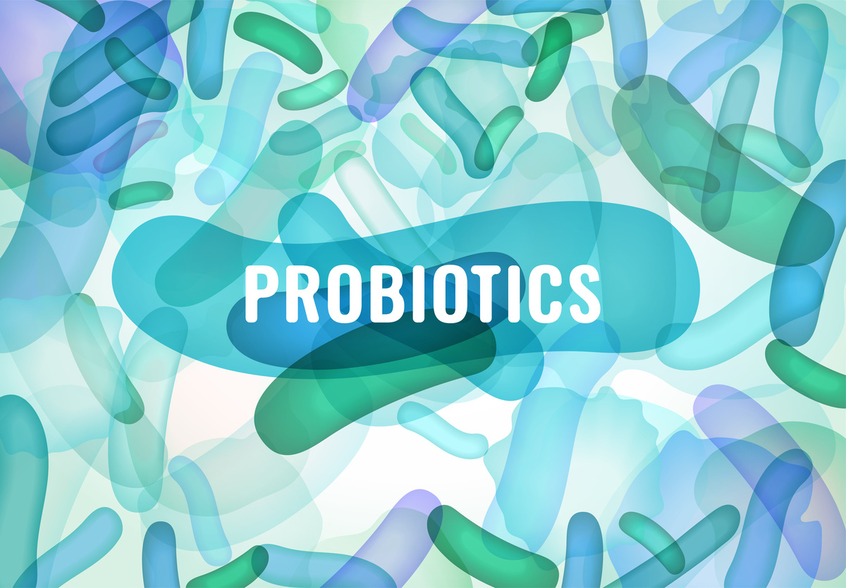 Ilustração escrito probióticos