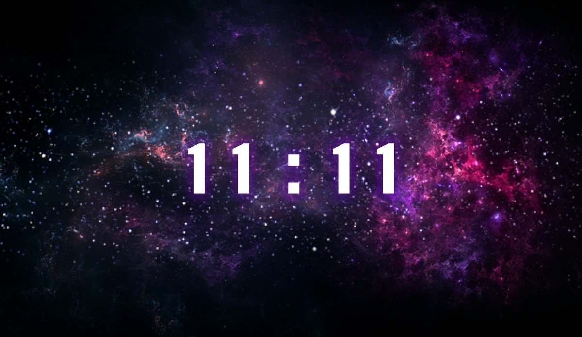 11:11 em fundo de universo