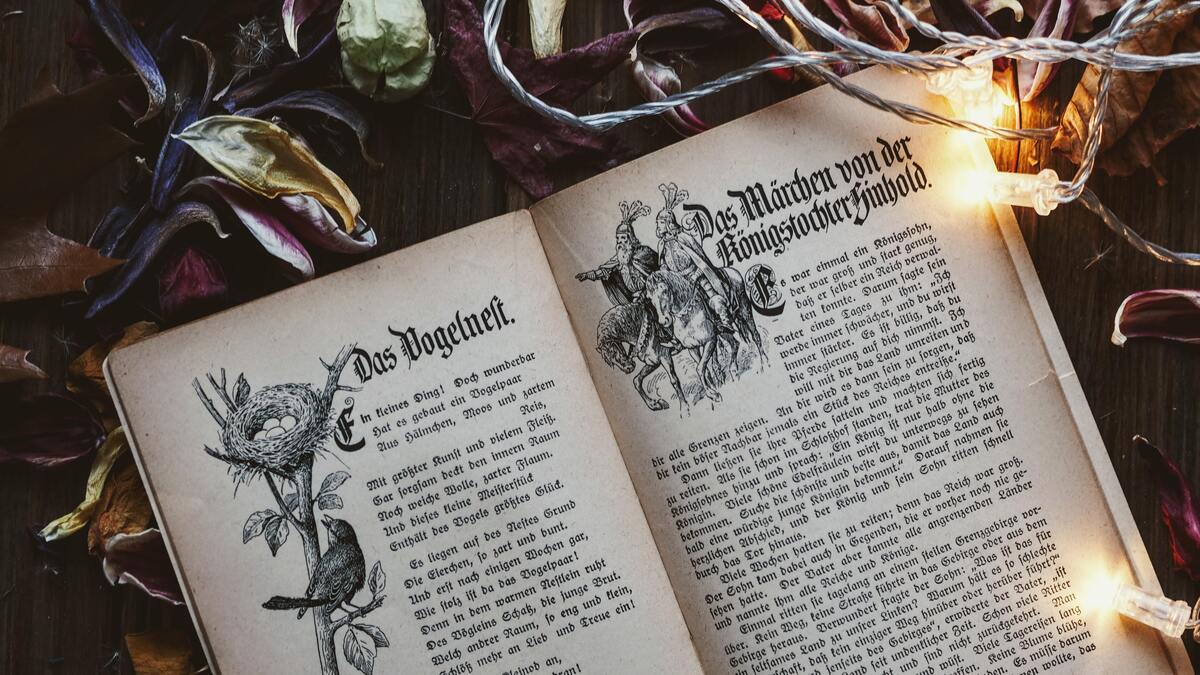 Livro com feitiço em livro antigo