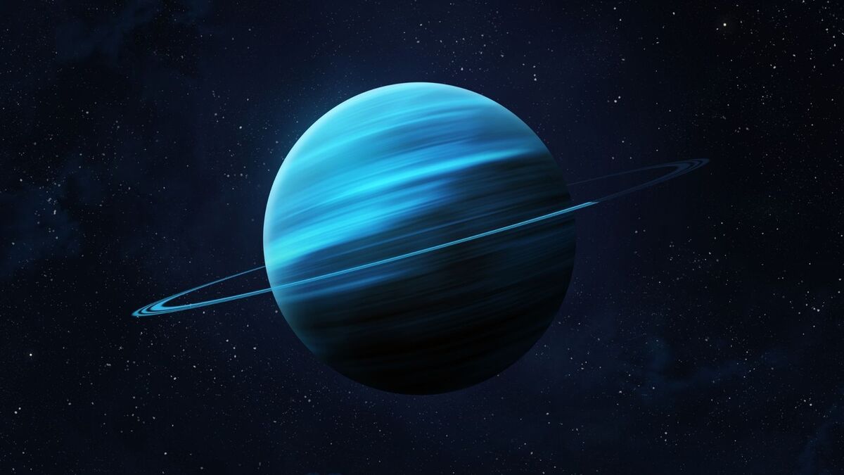 Planeta Urano no espaço sideral.