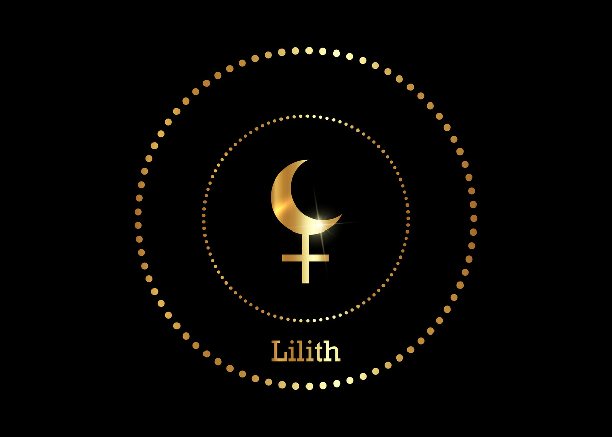 Símbolo de Lilith em dourado
