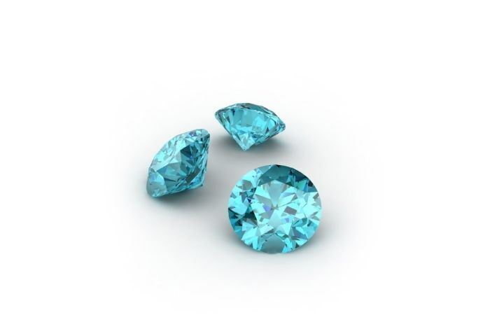 3 cristais de Topázio azul