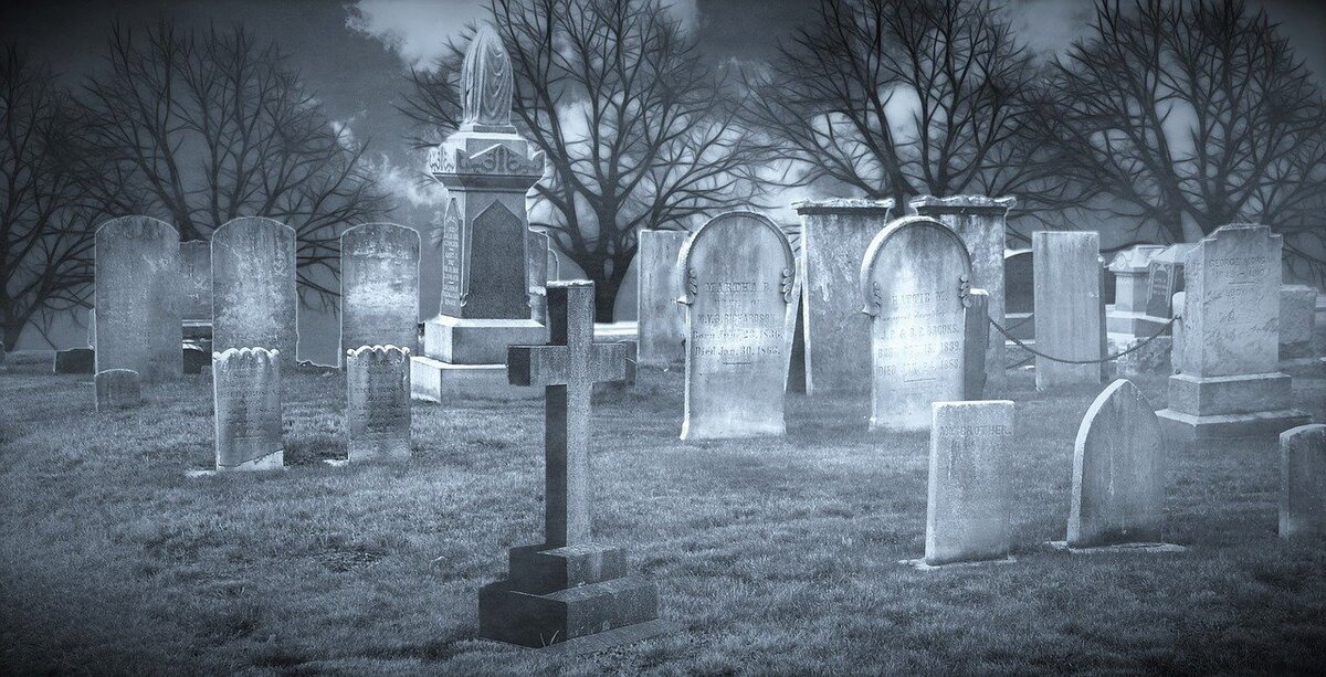 Foto de um cemitério.