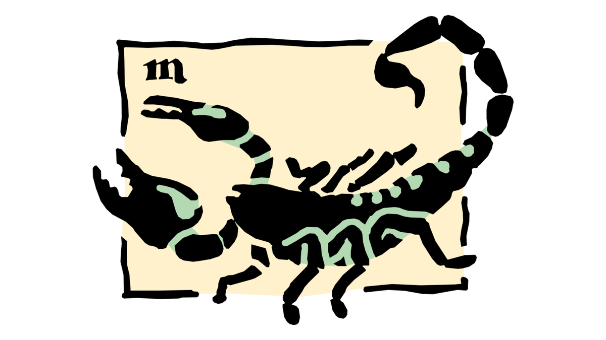 Animal escorpião, representando o signo de mesmo nome. 