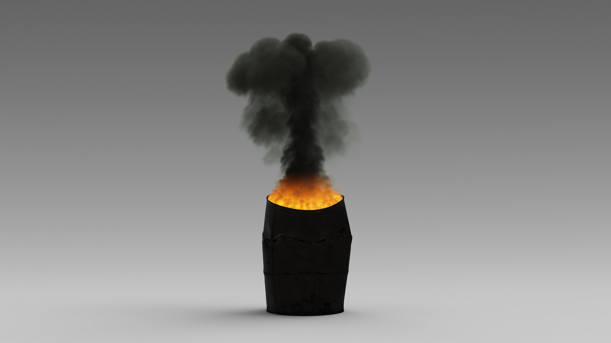 Botijão de gás pegando fogo