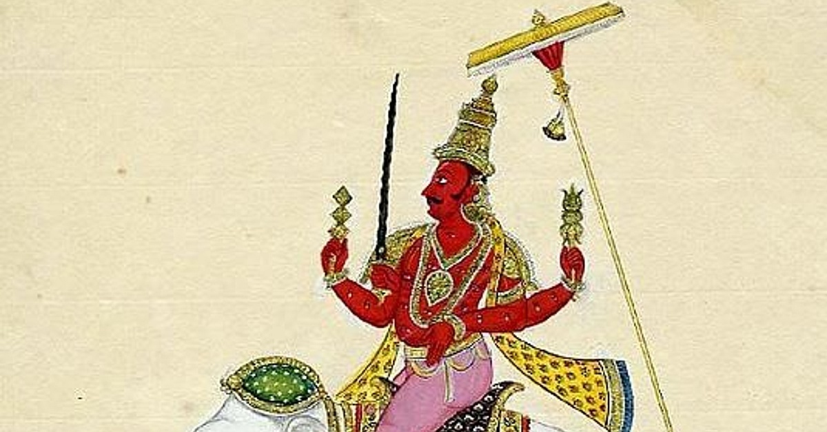 Ilustração de deus Indra.