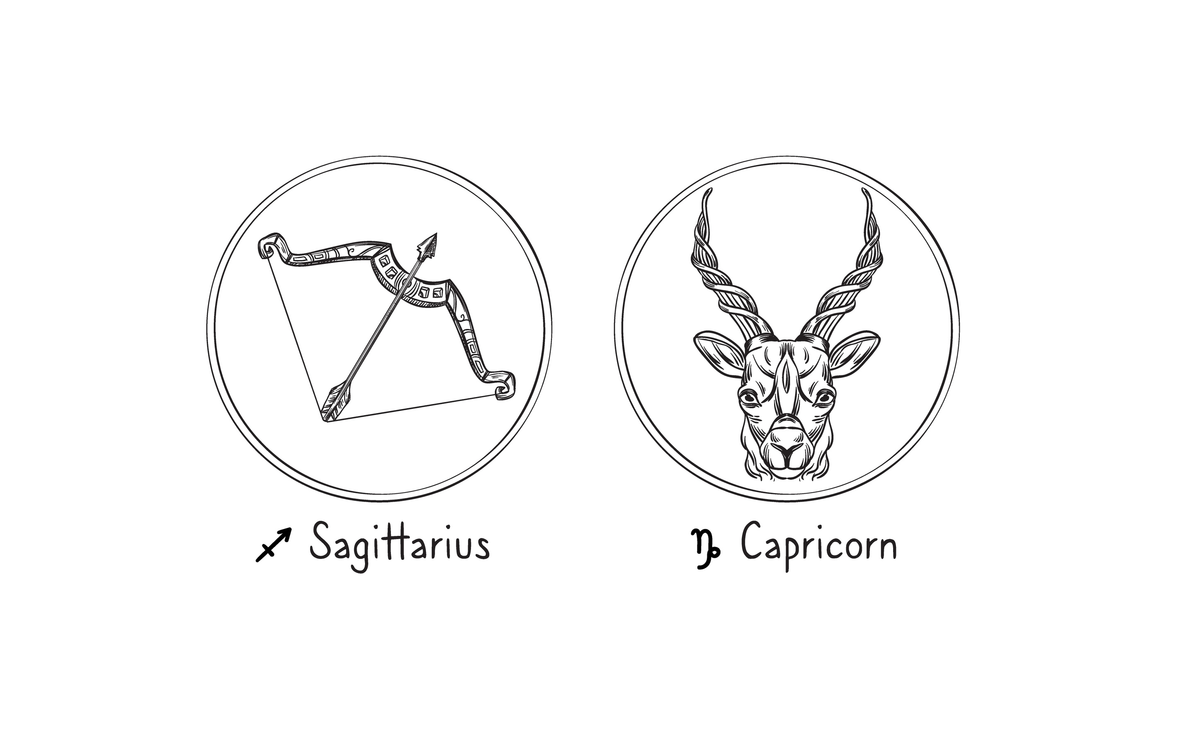 Símbolo de Sagitário e Capricórnio.