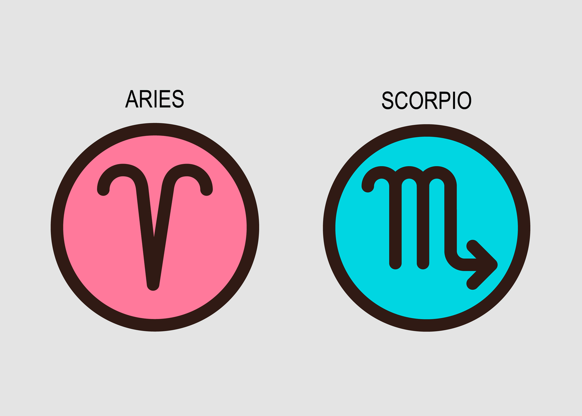 Símbolos de Áries e Escorpião