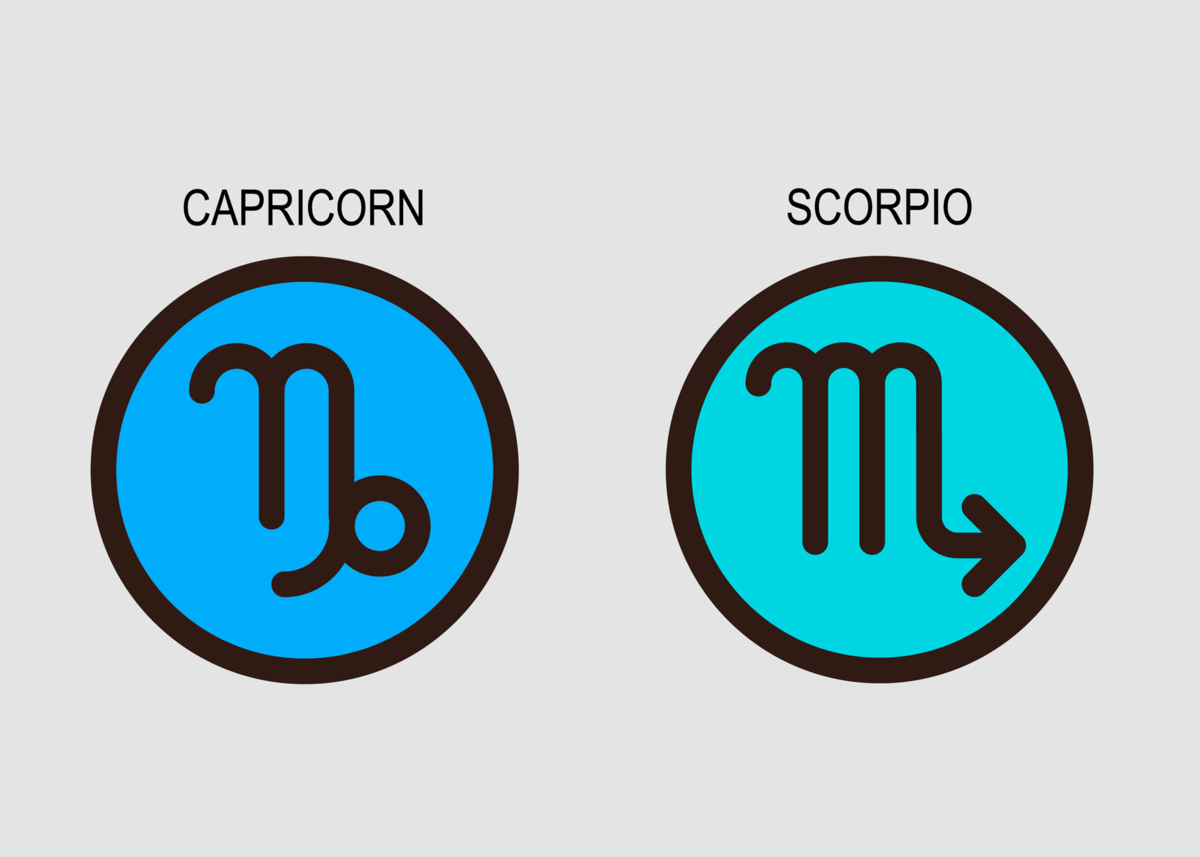 Símbolos de Capricórnio e Escorpião