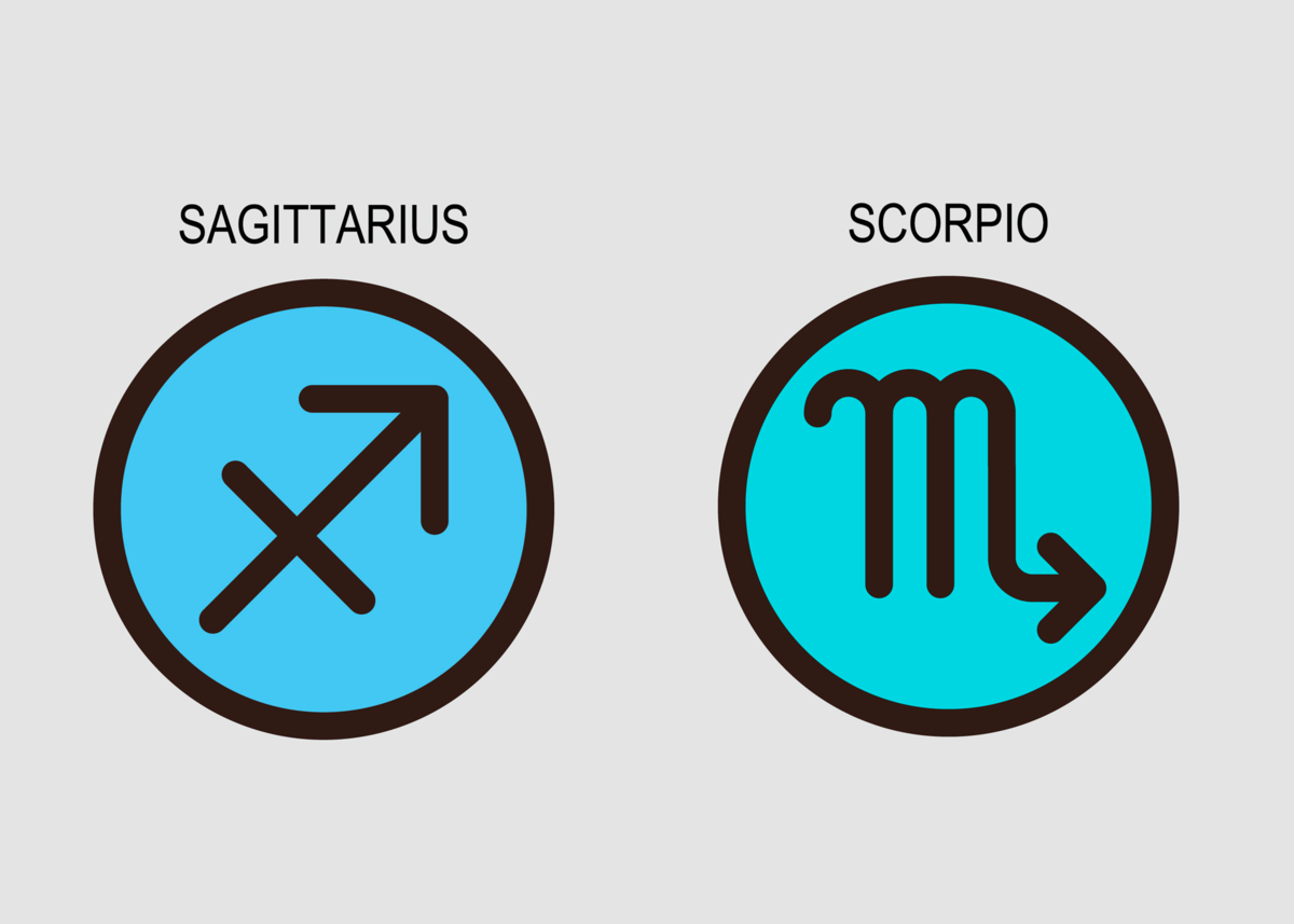 Símbolos de Sagitário e Escorpião