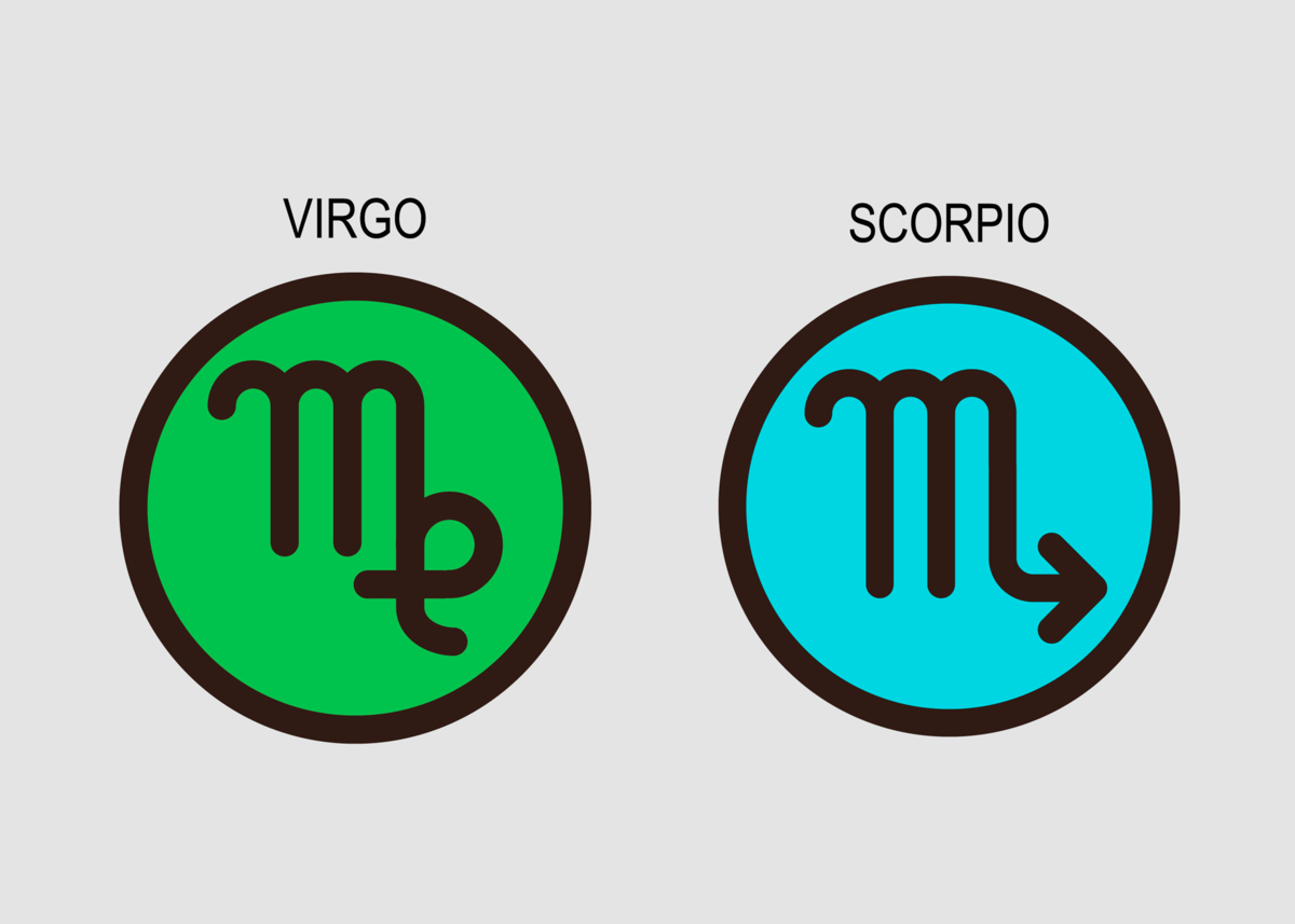 Símbolos de Virgem e Escorpião