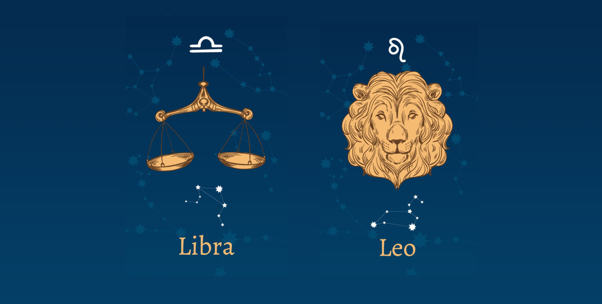Símbolos de Libra e Leão