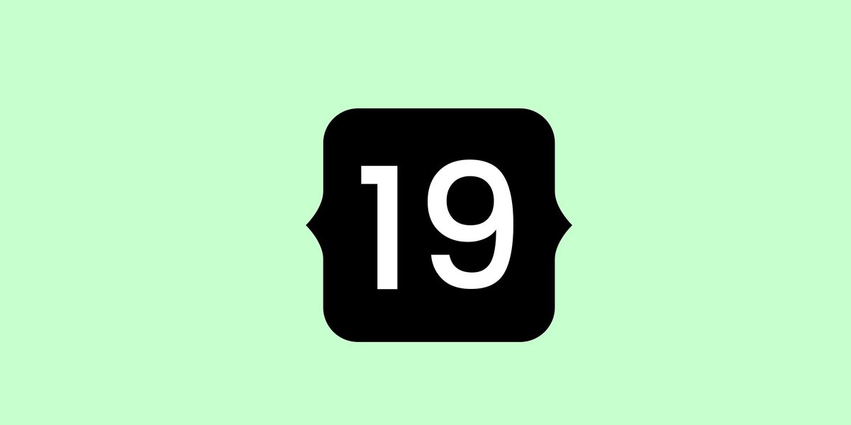 Número 19 em fundo verde