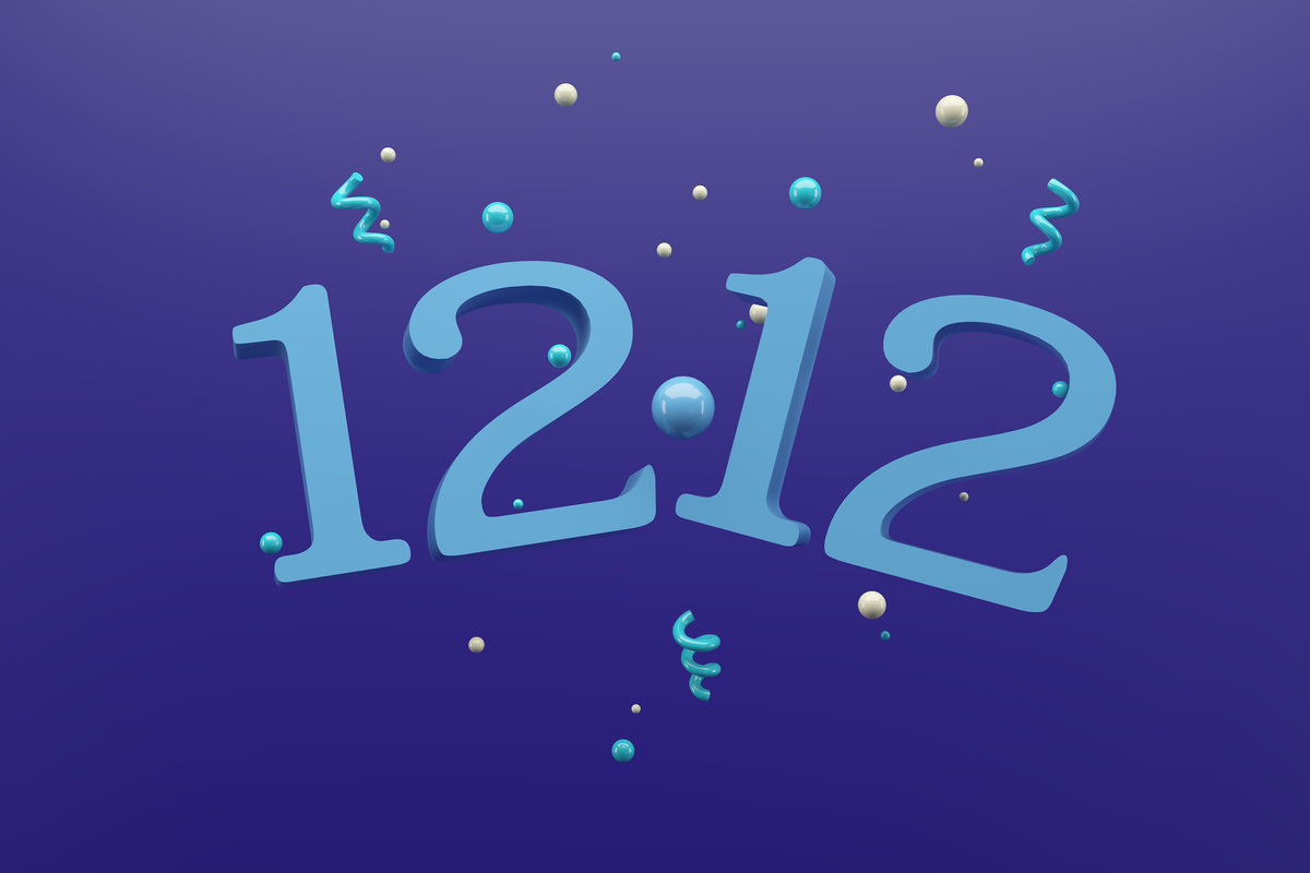Imagem do número 1212 em fundo azul