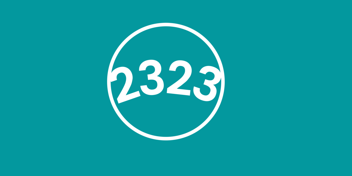Número 2323 em fundo azul