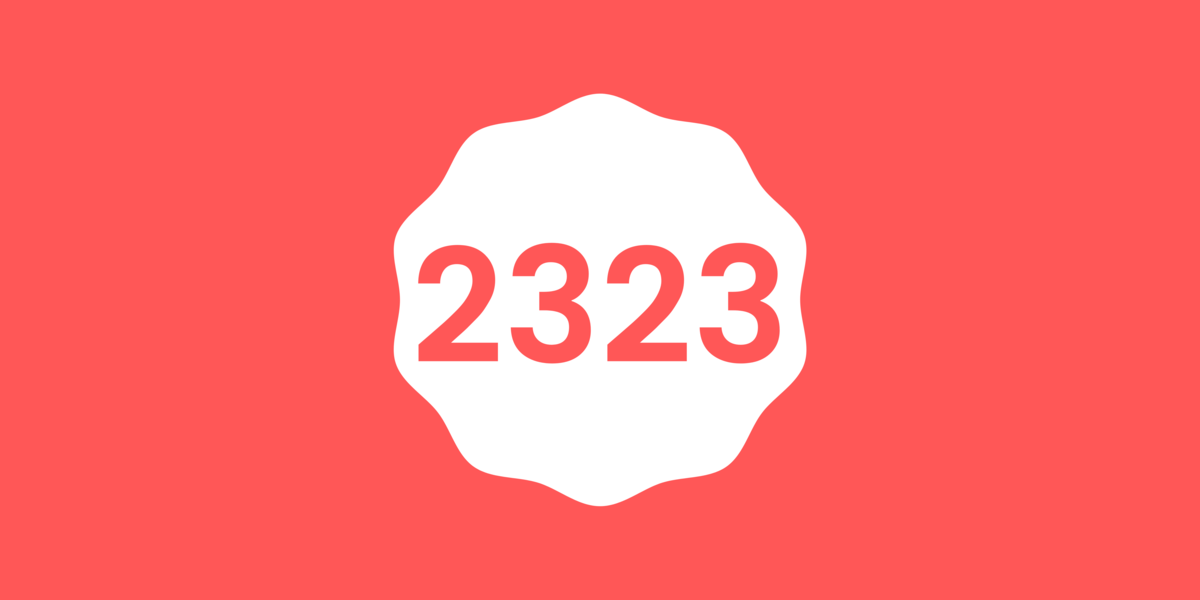 Número 2323 em fundo vermelho