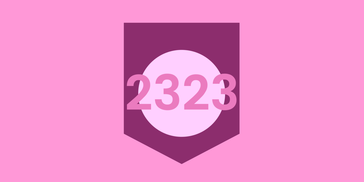 Número 2323 em fundo rosa