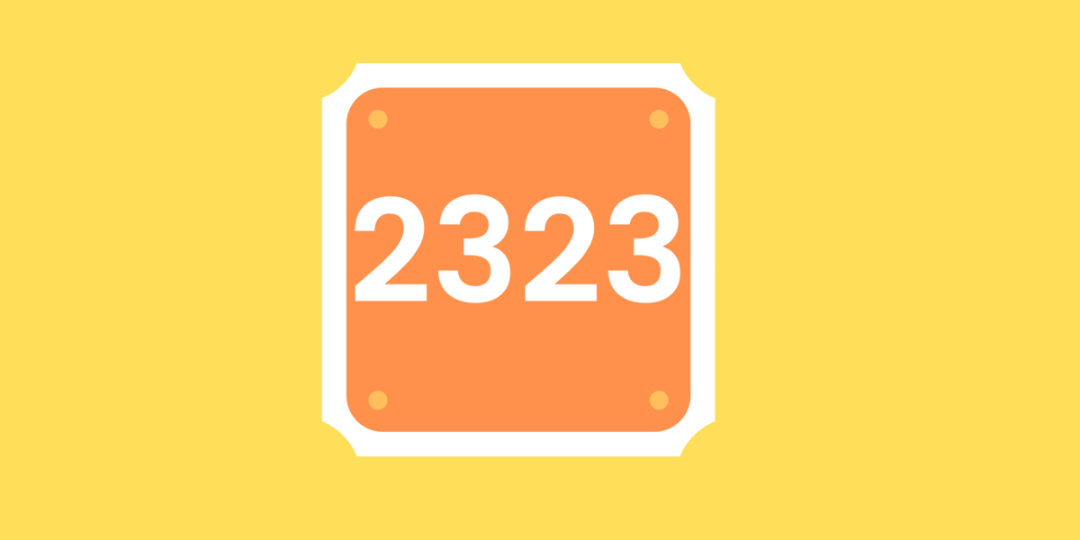 Número 2323 em fundo amarelo