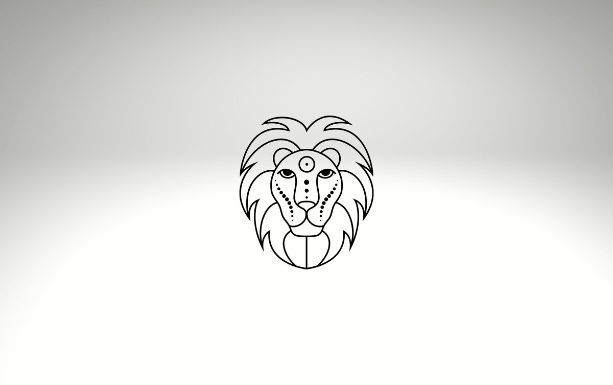 Ilustração de um Leão em fundo branco.