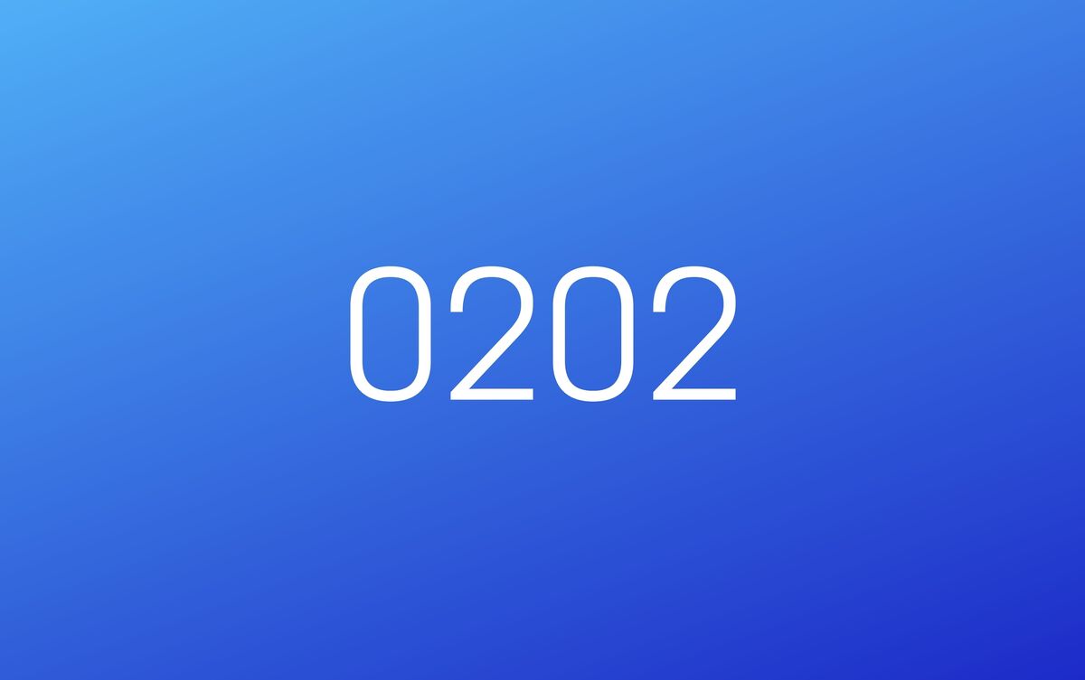 Número 0202 em fundo azul.