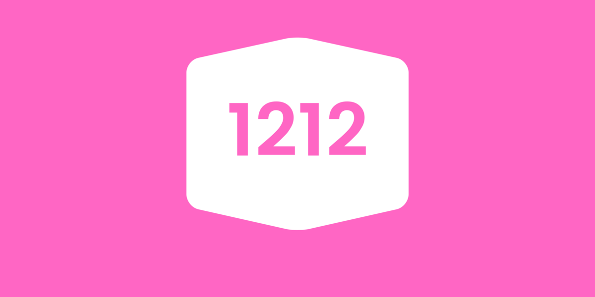 fundo rosa com os números 1212 em branco