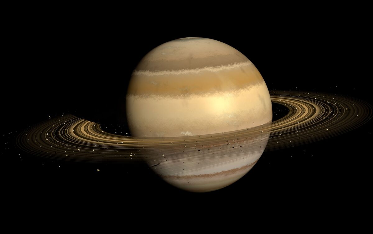 Saturno no escuro.