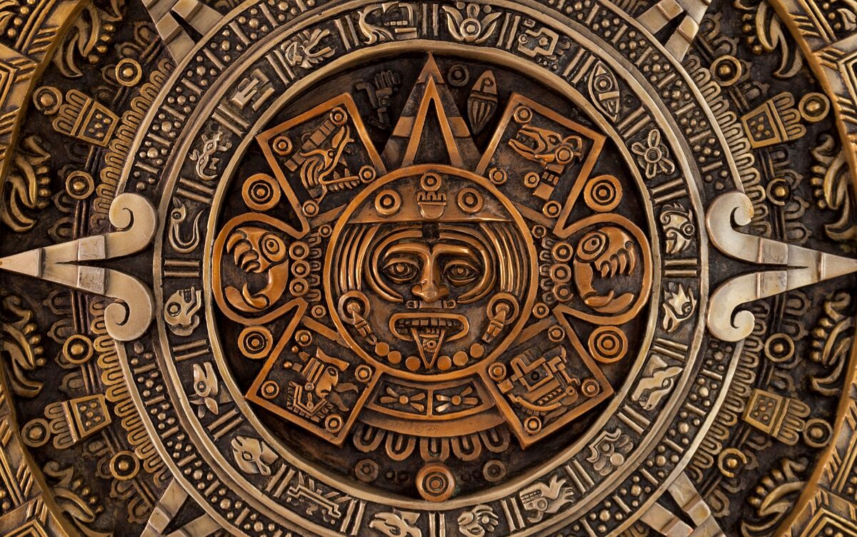 Pedra marcando o calendário Asteca.