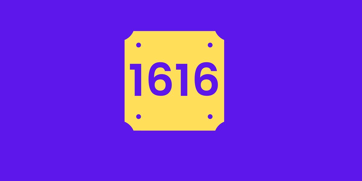 1616 em fundo roxo