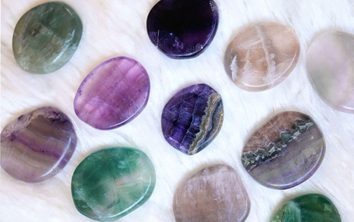 Pedras de Fluorita de diversas cores.