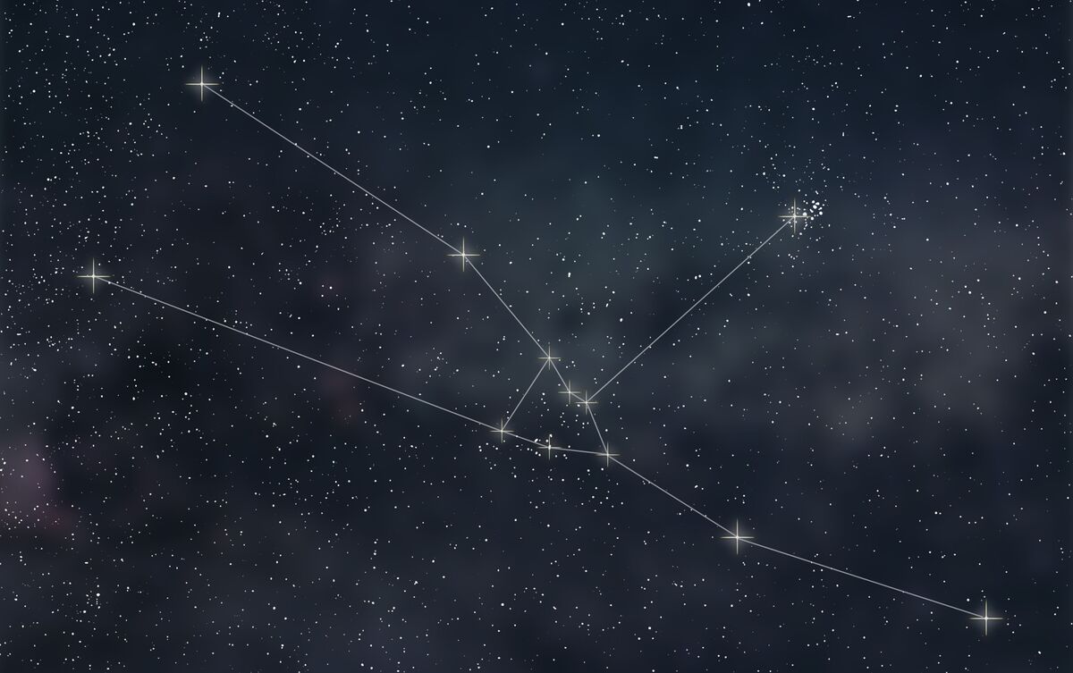 Constelação do signo de Touro no escuro.