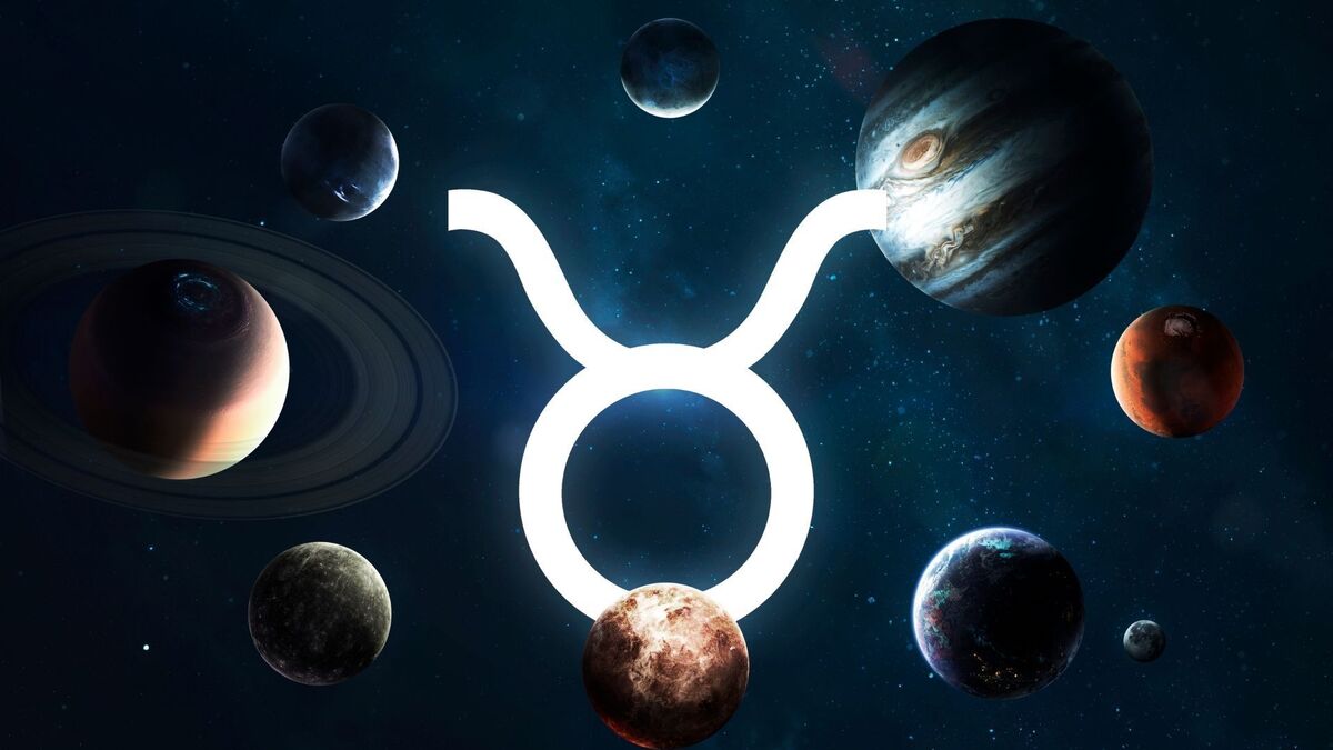 Planetas e o símbolo de Touro.