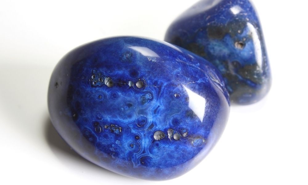 pedra rola da de agata azul