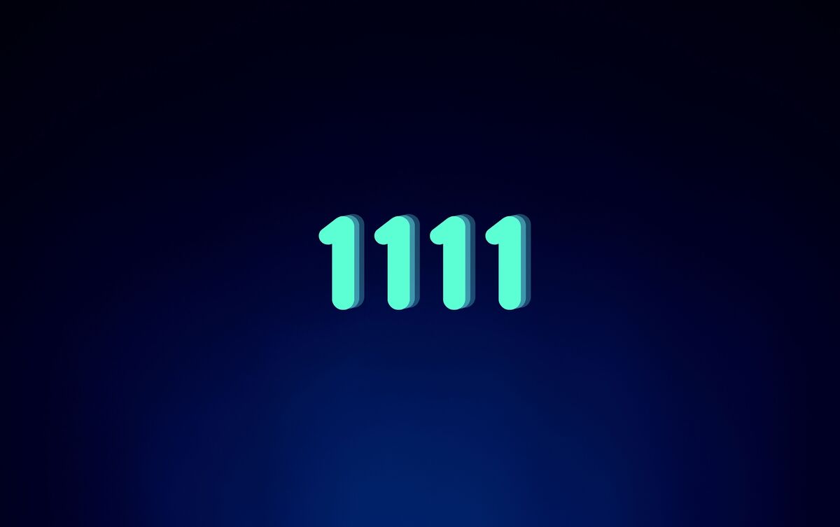 Número 1111 em fundo azul.